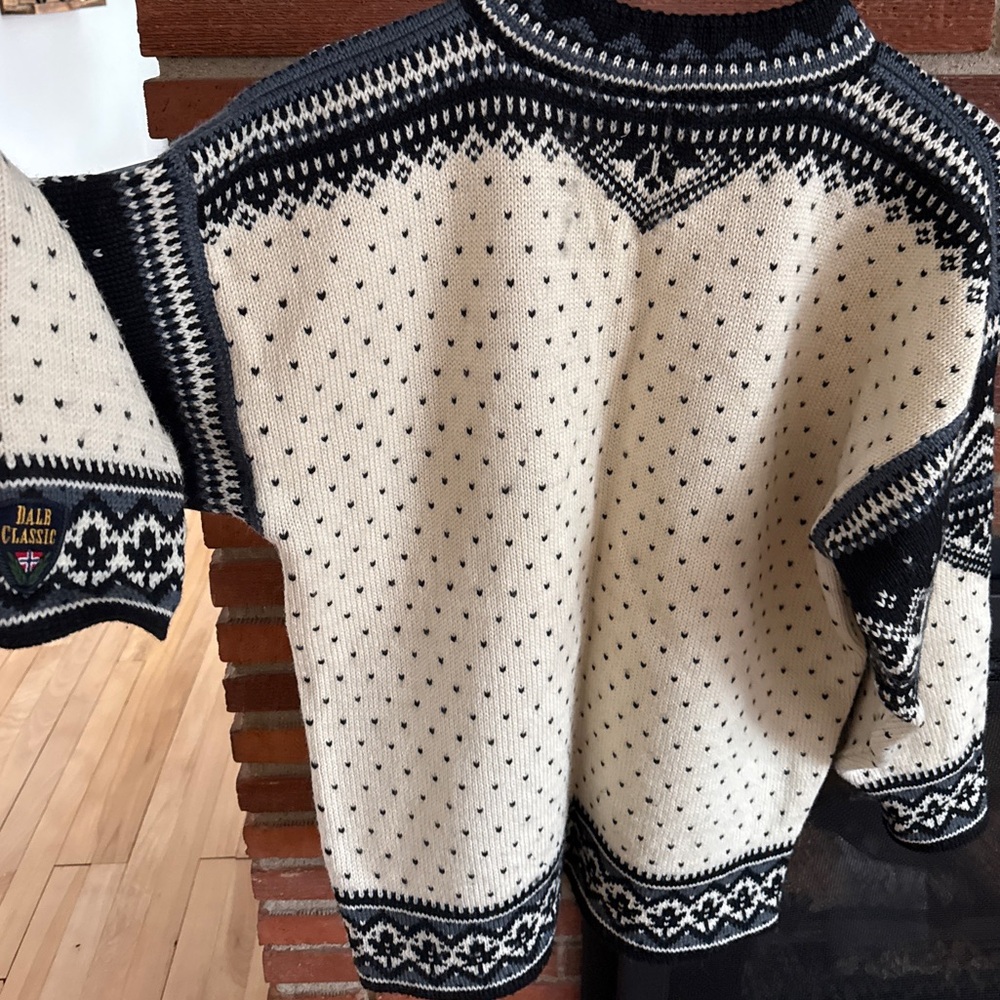 Dale of Norway Black and White Zip Up Sweater - Picture 7 of 10